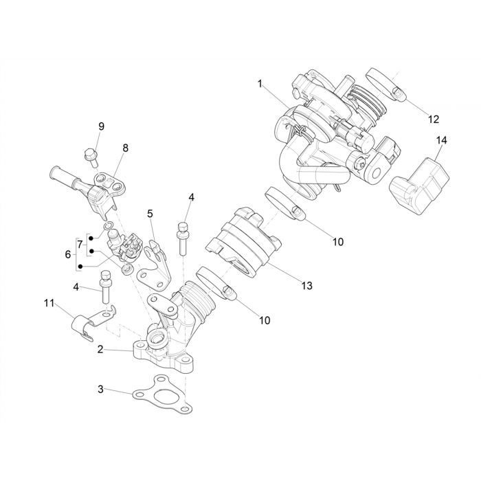 Gasklephuis - Injectiestuk – Inlaatspruitstuk