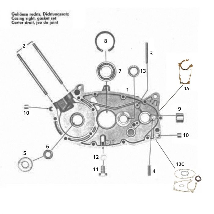 rechter carterhelft zundapp 517- 39L0
