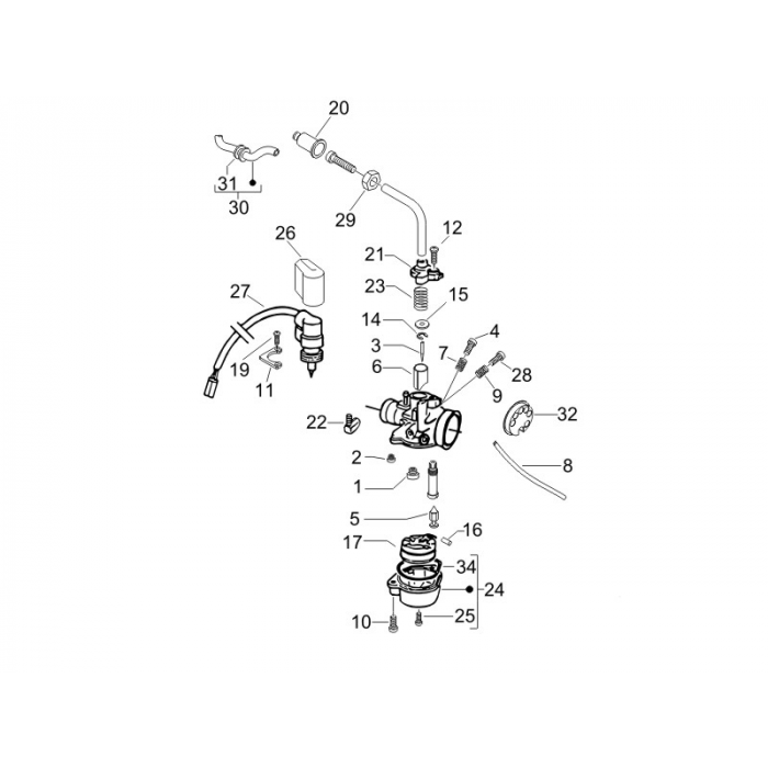 Onderdelen carburateur