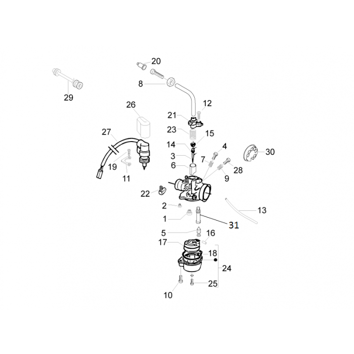 Onderdelen carburateur