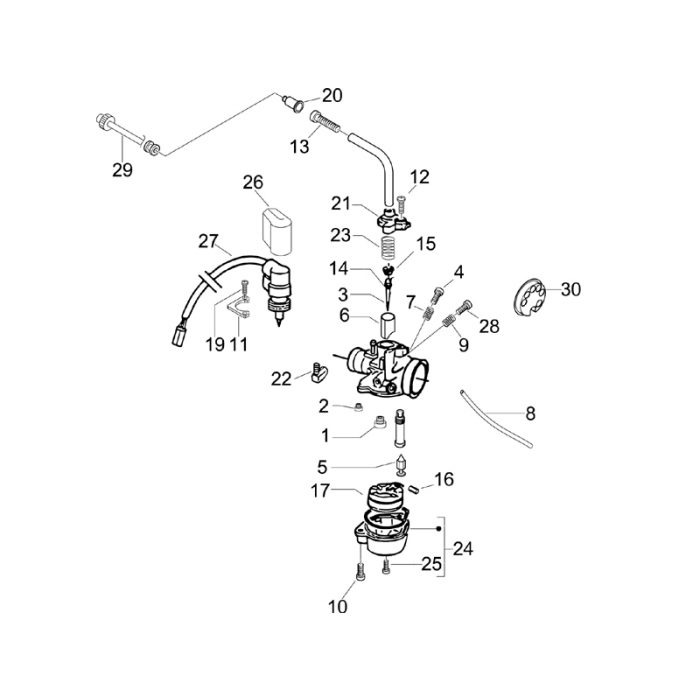 Onderdelen carburateur