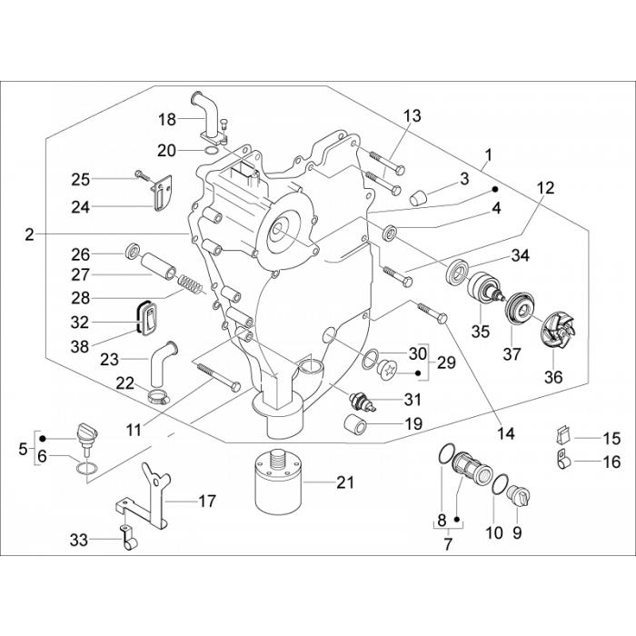 Vliegwieldeksel - Oliefilter