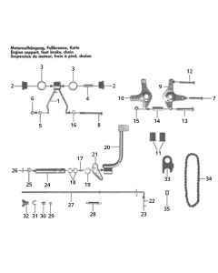 motorophanging voetrem ketting
