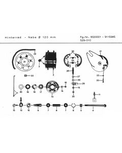 Achternaaf Zundapp 529-010 9020000-9115945