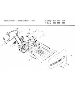 Carterzijde links Zundapp 529-020 026 028 029 4+5 versn