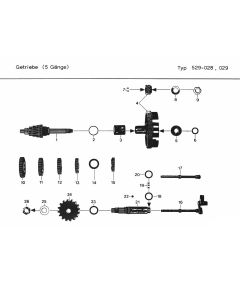 Versnellingsbak 5V Voet Zundapp 529-028029