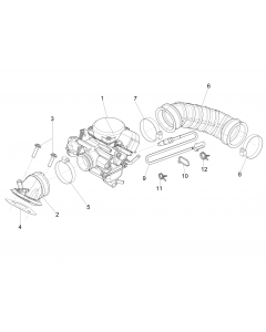 Carburateur, compleet - Inlaatspruitstuk