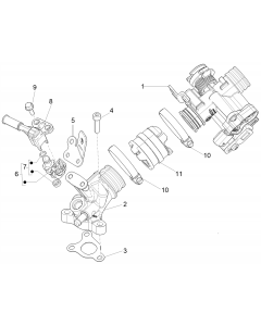 Gasklephuis - Injectiestuk  – Inlaatspruitstuk